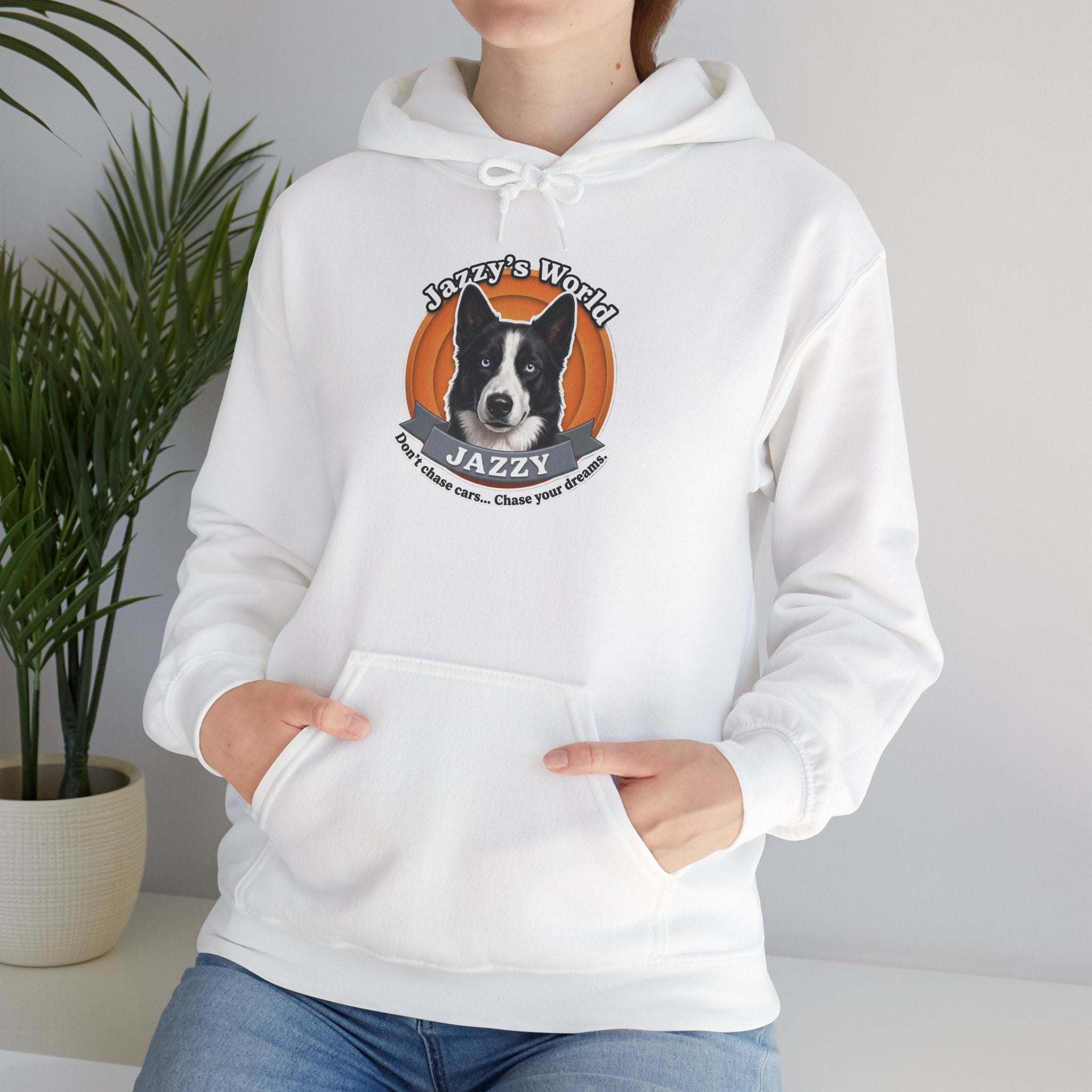 Jazzy’s World Orange Logo – Premium Unisex Hoodie