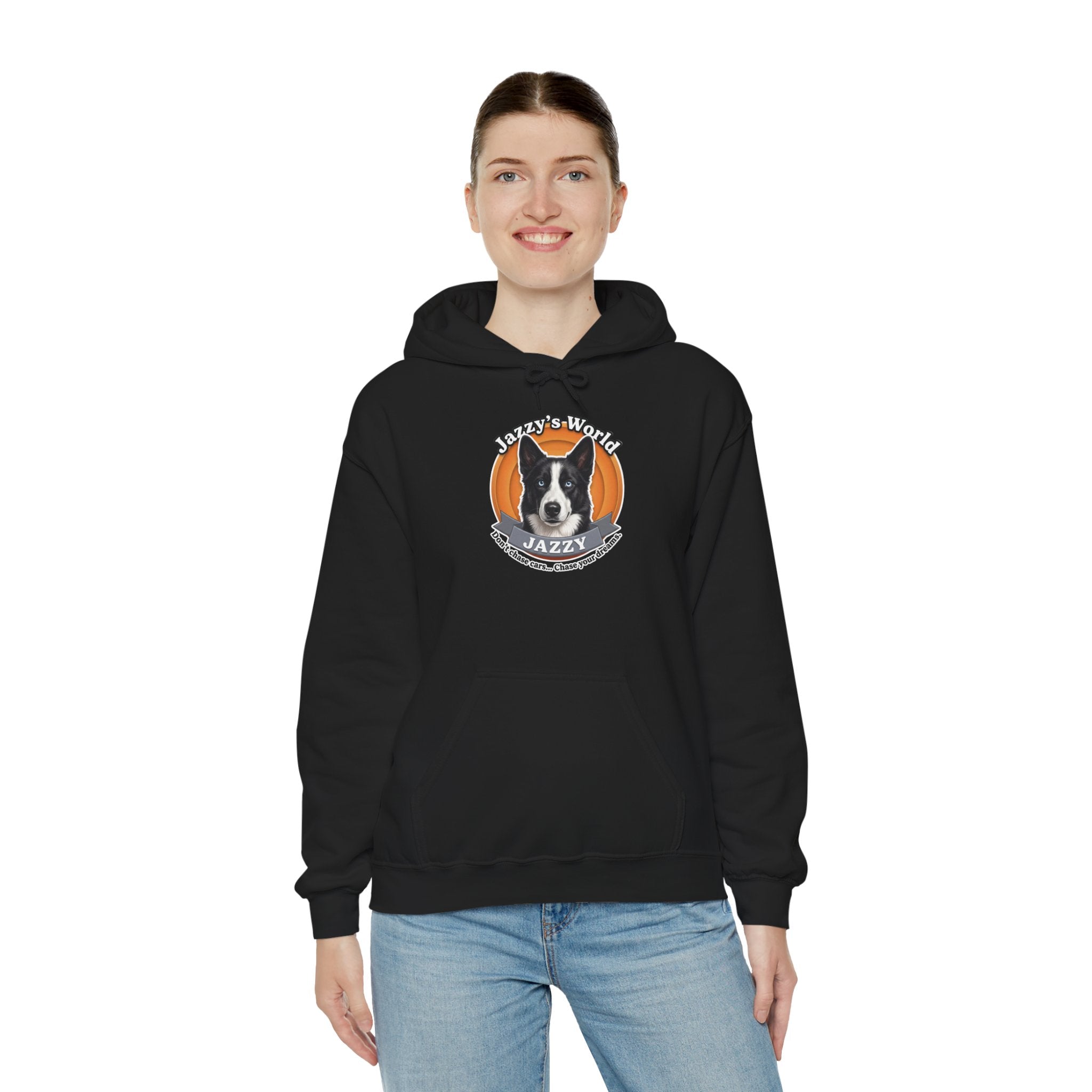 Jazzy’s World Orange Logo – Premium Unisex Hoodie