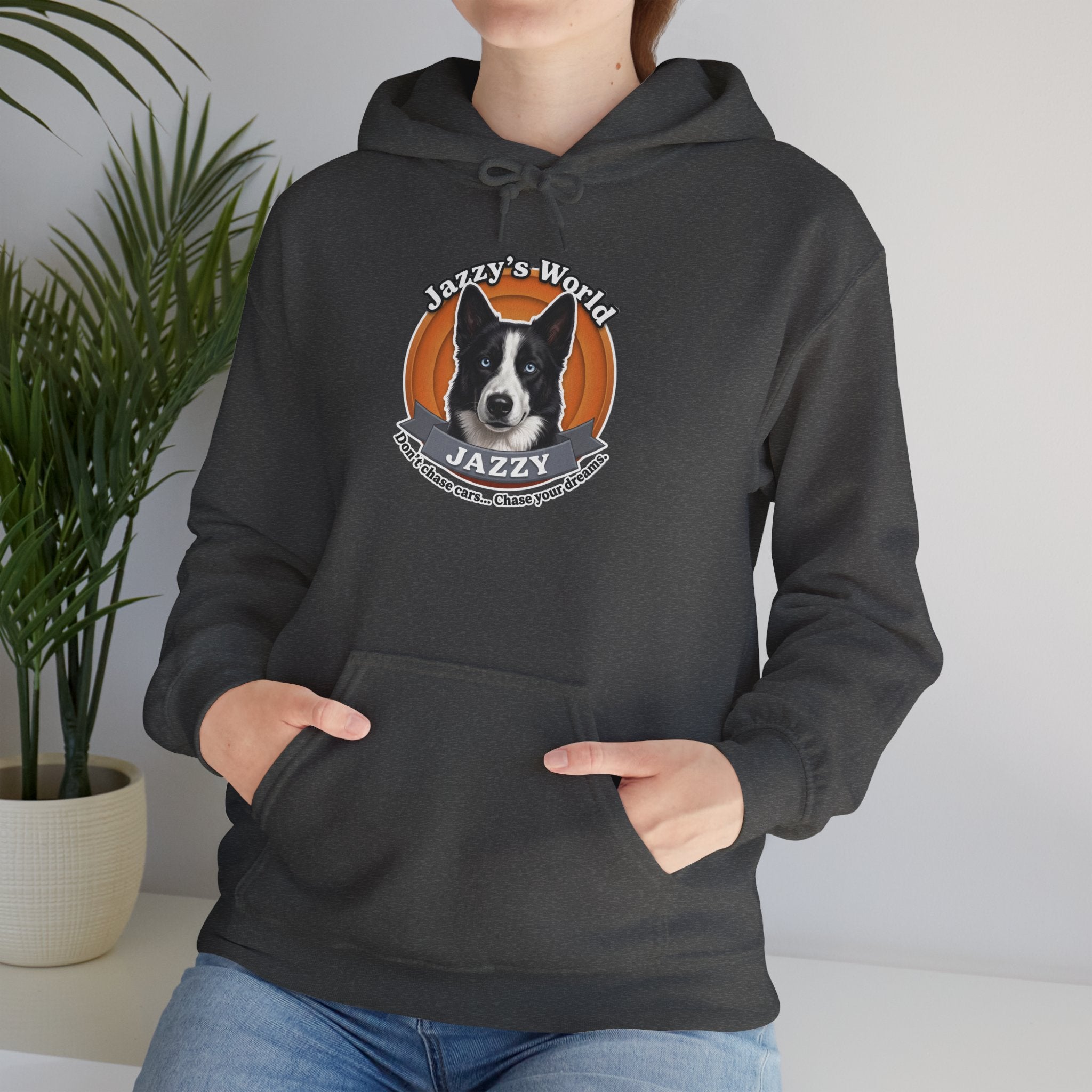Jazzy’s World Orange Logo – Premium Unisex Hoodie