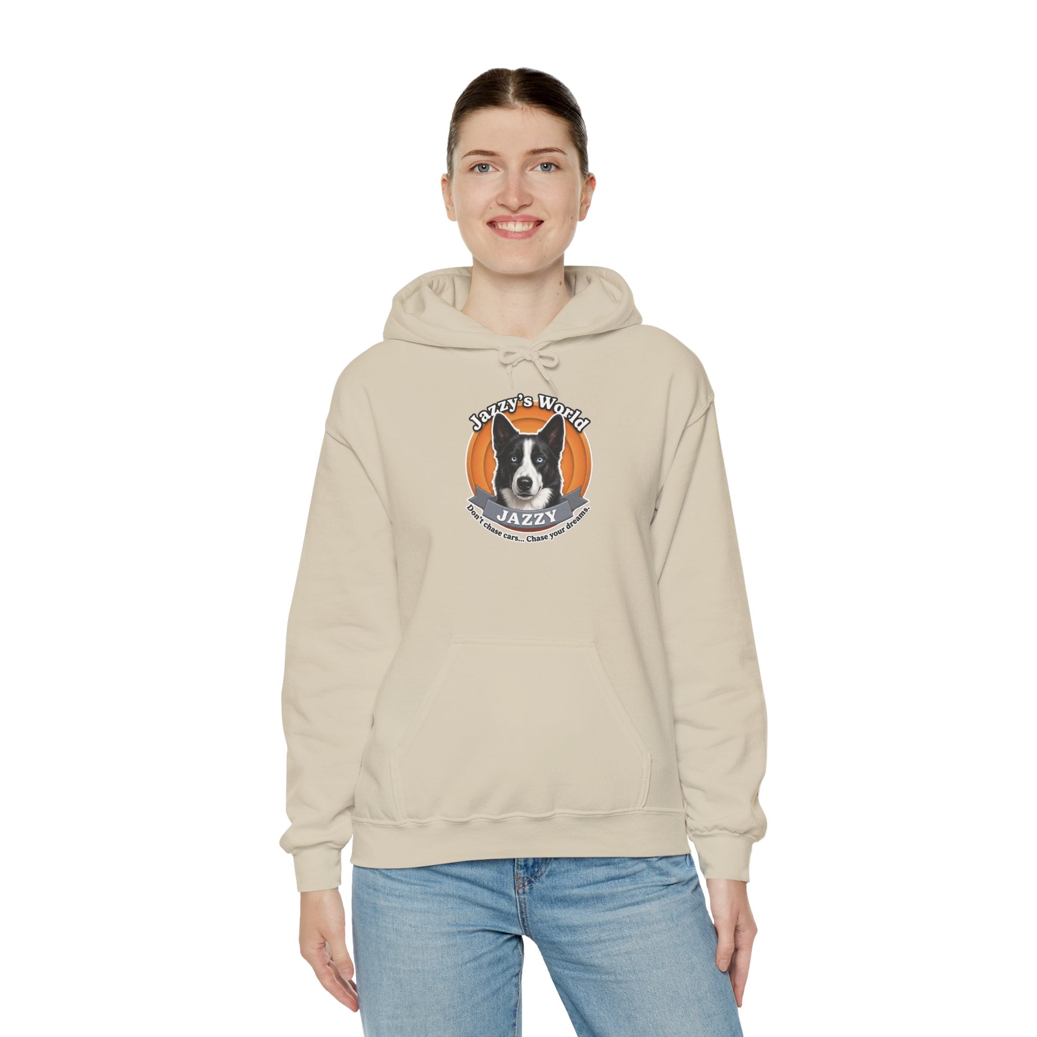 Jazzy’s World Orange Logo – Premium Unisex Hoodie