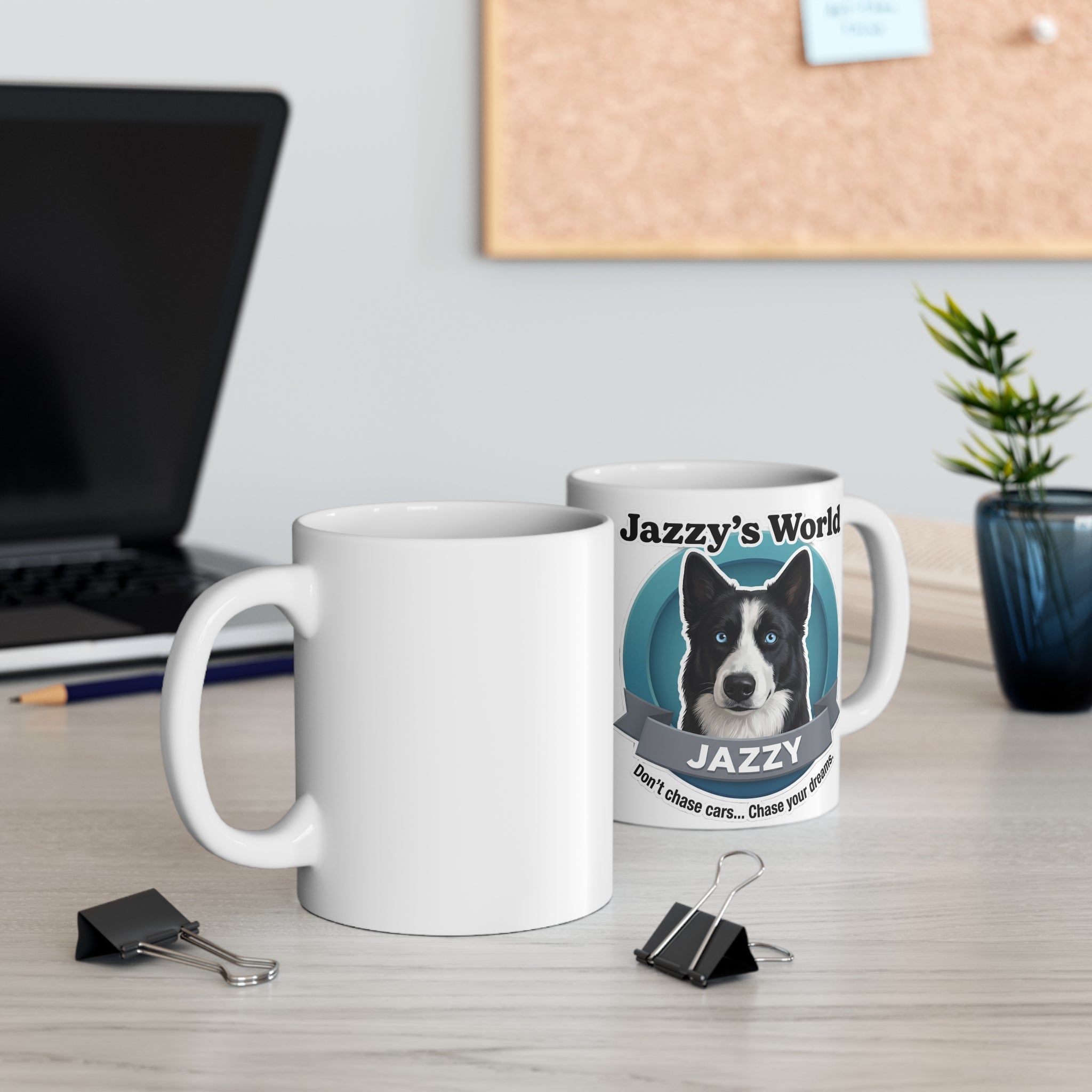 Jazzy’s World Ceramic Mug (11oz) – Cute Dog Coffee Mug for Pet Lovers
