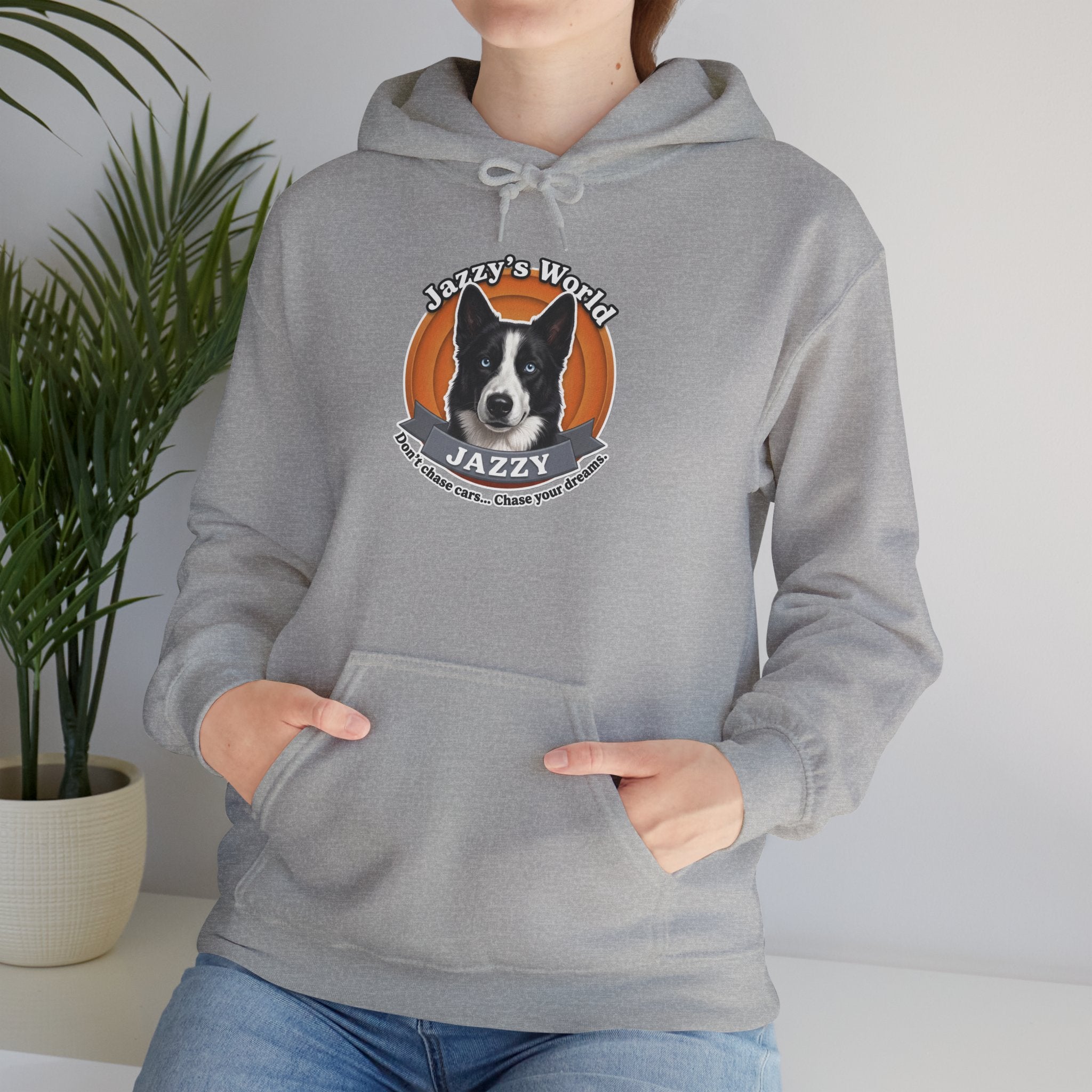 Jazzy’s World Orange Logo – Premium Unisex Hoodie