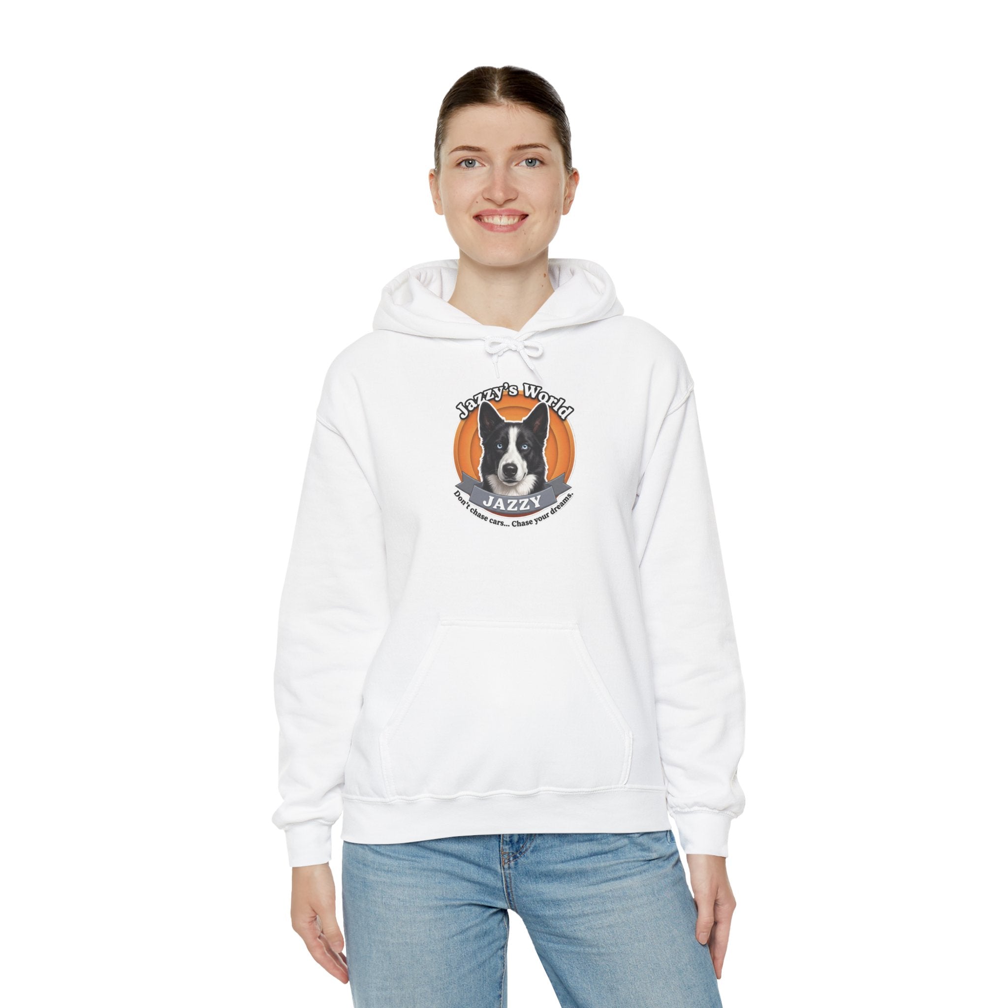 Jazzy’s World Orange Logo – Premium Unisex Hoodie