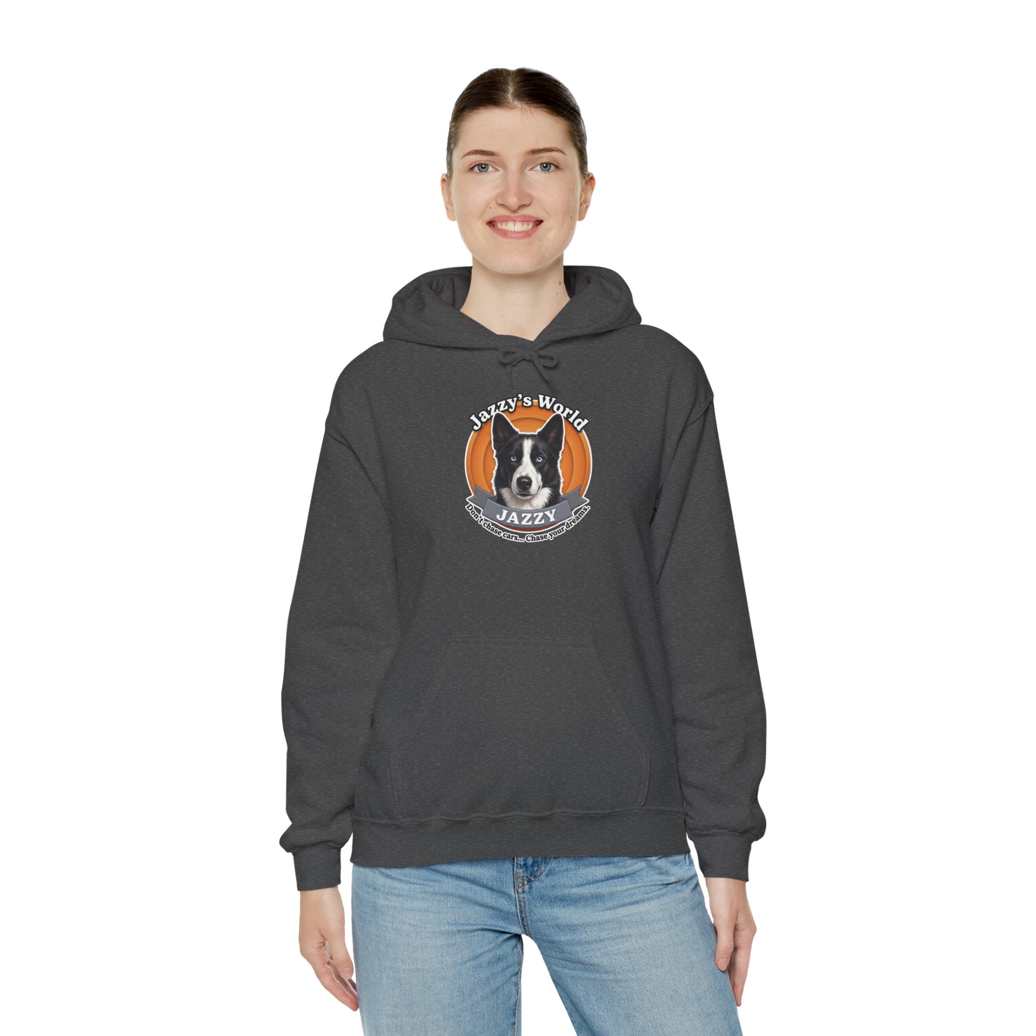 Jazzy’s World Orange Logo – Premium Unisex Hoodie